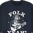 thumbnail image 3 of Instant Message - Guitar Skeleton Folk Yeah - Men's Crew Neck Fleece Pullover, 3 of 6