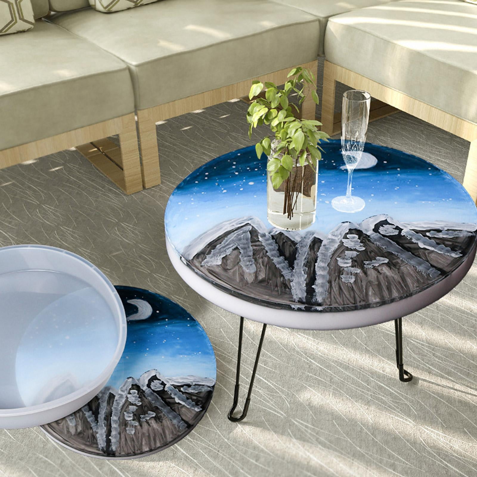 Osdhezcn Round Ocean Resin Mold Stool Mold Resin Table Mold Epoxy Resin Casting Mold