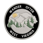 Wander Often! West Virginia 3.5 Inch Iron Or Sew On Embroidered Fabric Badge Patch Seek Adventure, National Park Iconic Series