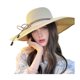 thumbnail image 1 of Sombrero de playa de paja natural de alta densidad con protección solar, ala ancha y diseño abovedado, lazo de encaje y detalles de perlas de imitación. Sombrero de verano., 1 of 8
