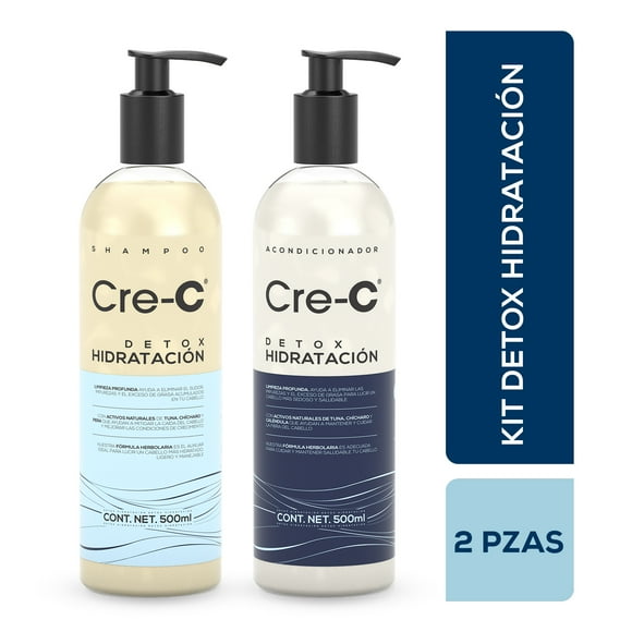 Shampoo y Acondicionador Cre-C® Detox Hidratación 500 ml