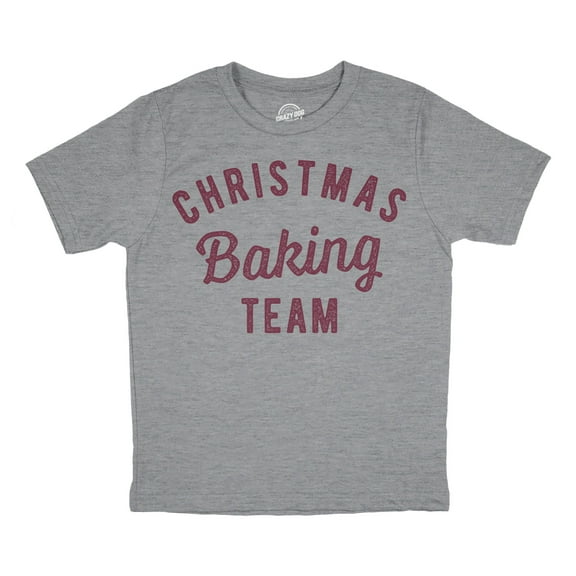 Youth Christmas Baking Team T Shirt Funny Xmas Party Family Novelty Graphic Tee for Kids