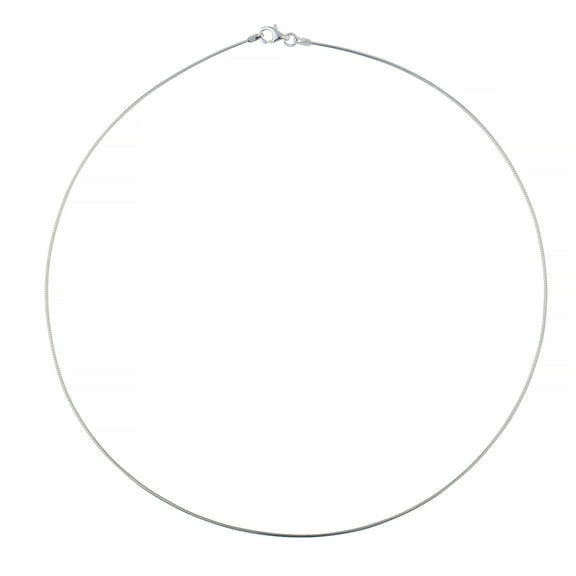 925 Sterling Silver, Round Omega Chain 1mm Necklace for Women - Hypoallergenic and Tarnish Resistant - By Oliver & Navy