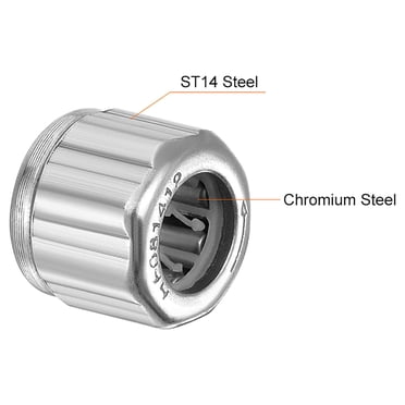 Uxcell Needle Roller Bearings, 4mm Bore 8mm OD 6mm Width, Chrome Steel Needles PA66 Cage One Way Clutch Bearing