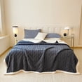 thumbnail image 2 of ROSEKIND Luxury Diamond Jacquard Sherpa Throw Blanket, Ultra Soft Reversible Fleece Bed Blanket for Couch & Sofa, Warm & Decorative, 80"x90", Silver Cloud, 2 of 8