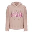 thumbnail image 4 of ShiShine Plush Christmas Hoodies for Women Long Sleeve Pullover Graphic Print Funny Sweatshirt Festival Tops, 4 of 5