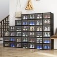 thumbnail image 5 of Dextrus 12 Pack Shoe Storage Box, Large Case Set Sneaker Organizers, Black, 5 of 5