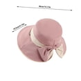 thumbnail image 3 of Women Bow‑Knot Bucket Sun Hat Split‑Back Design Wide Brim UV Protection Fisherman Cap Casual Travel Beach Outdoor Spring Summer Sun‑Shade Head‑Accessory, 3 of 5