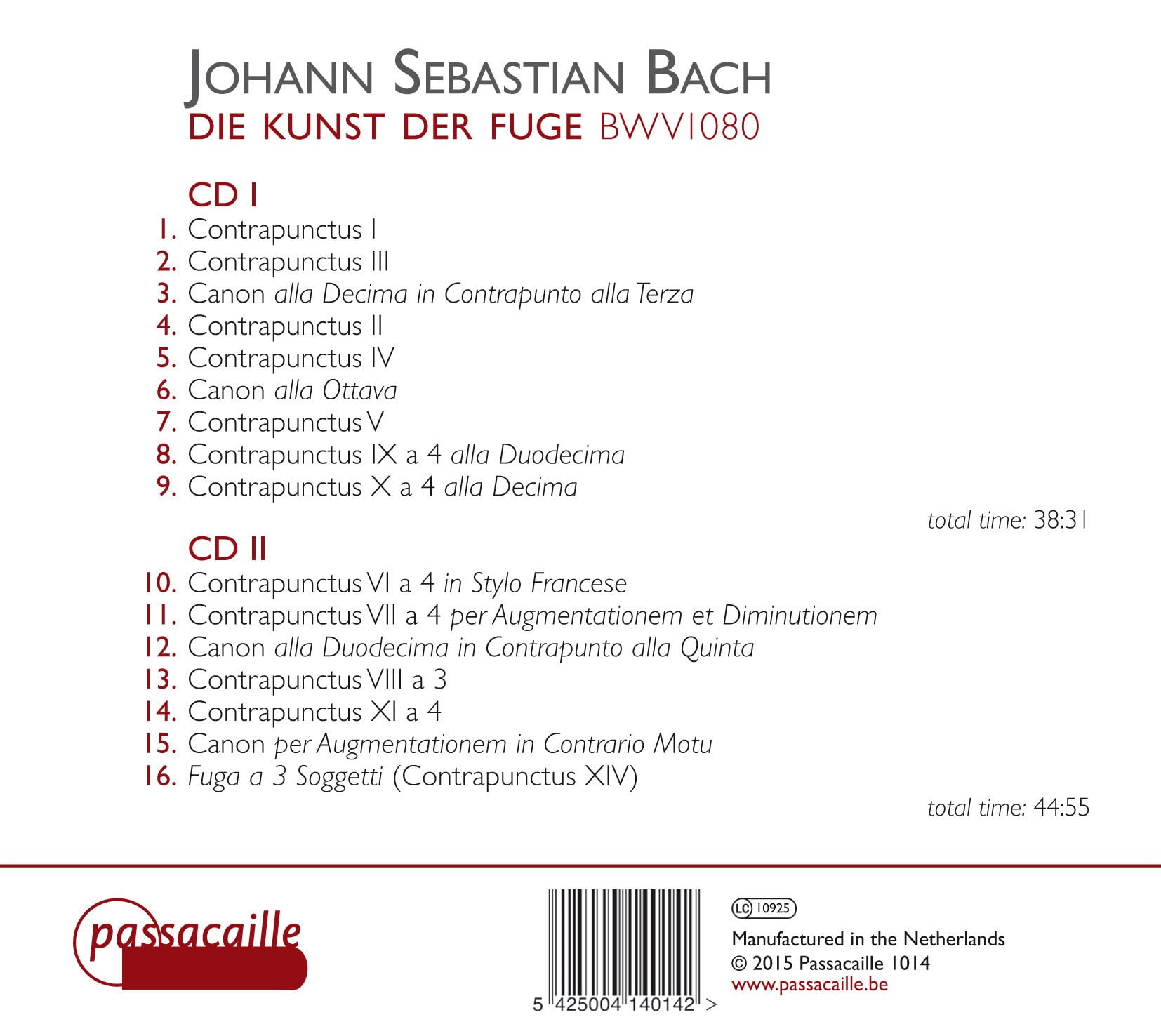 Bach,J.S. / Cook,Martha - Art of Fugue - Music & Performance - CD