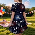 thumbnail image 4 of Grblisyd 4th of July Dresses for Girls USA Patriotic Short Sleeve Dress Star Striped Crew Neck A Line Dress Independence Day Outfit with Pockets 10-12y, 4 of 6