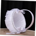 thumbnail image 4 of Raindrops White Lace Fabric Wedding Petal Basket with Crystal Details for Elegant Storage and Decorative Use, 4 of 8