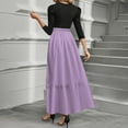 thumbnail image 4 of UoCefik Long Floral Dresses for Women 2025 Elegant Boho Tie Belted Patchwork Empire Waist 3/4 Sleeve Modest Flowy Maxi Dress 2025 Purple XXL, 4 of 4