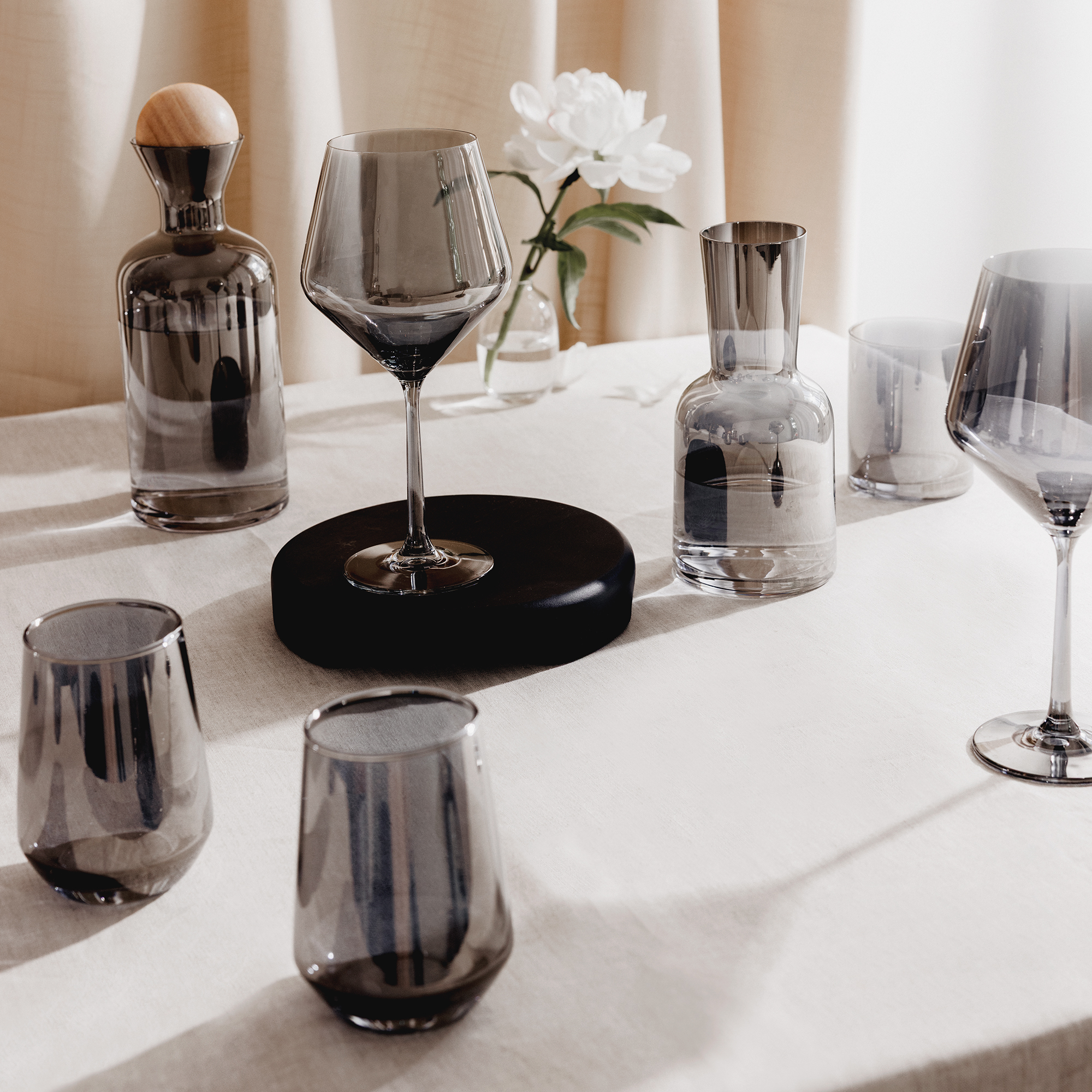 Thyme & Table Angled Wine Glasses, Smoke, Set of 4 photo 3