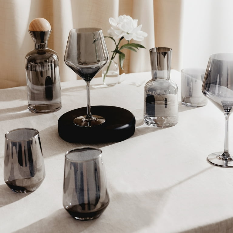 Thyme & Table 23 fl oz Smoke Iridescent Angled Wine Glasses, Set of 4