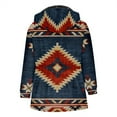 thumbnail image 4 of Fanxing Men's Casual Vintage Ethnic Aztec Fleece Coat Western Warm Sherpa Lined Long Jackets Coats Full Zipper Hooded Sweatshirts Outerwear, 4 of 6