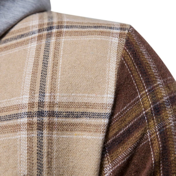TMOYZQ Mens Big & Tall Flannel Hoodie Drawstring Hooded