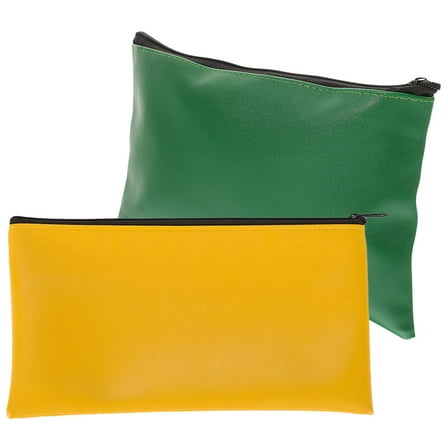 WHAMVOX  2 Pcs Cash Bags with Zipper Pouch Documents Bank Deposit Office