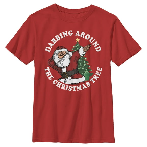 Boy's Lost Gods Dabbing Santa Graphic Tee Red Small