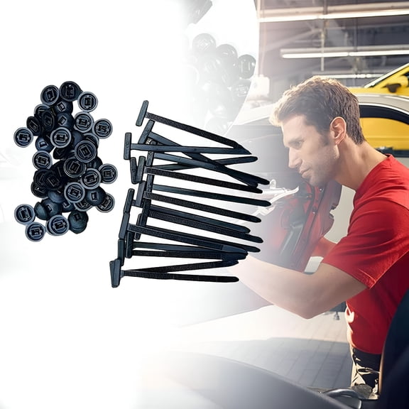 LAMIRO Nylon Universal,Heavy Duty Self-Locking Nylon Zip Ties Holder,Multipurpose Plastic Cable Ties Tool for Car Daily Repair (50 PCS)