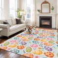 thumbnail image 3 of Easter Eggs Area Rug 5x7 Washable Rug Non Slip Colorful Eggs Spring Flowers Leaves Rustic Blue Large Area Rug Soft Stainresistant Indoor Floor Carpet for Living Room Bedroom Home Office Dining Room, 3 of 8