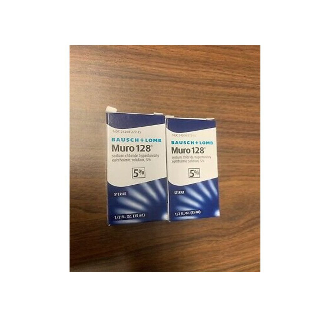 Bausch + Lomb Muro 128 Sodium Chloride Hypertonicity Ophthalmic Solution, 5% 15 ml - 2 Pack