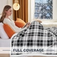 thumbnail image 6 of Sherpa Throw Blanket, Plaid Warm Cozy Soft Throw Blankets for Couch, Bed, Sofa，Reversible Fluffy Plush Flannel Fleece Blankets and Throws for Adults Women Men(Grey, 50”x 60”), 6 of 6