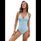 thumbnail image 2 of Traje de Baño de una Pieza para Mujer, Escote en V Profundo, Control de Abdomen, Tirantes Dobles Cruzados. Azul M, 2 of 10