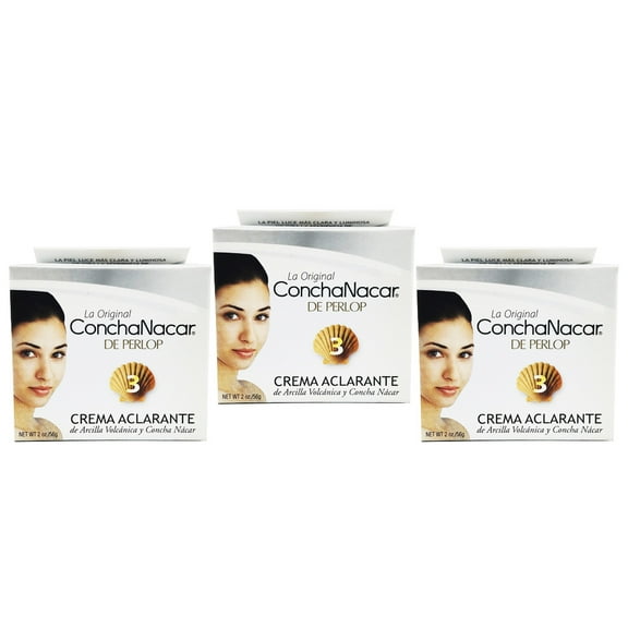 ConchaNacar De Perlop Brightening Mask #3. Facial Lightener and Cleanser. Natural. Skin Exfoliating and Invigorating Cream. 2 Oz / 56 g. Pack of 3