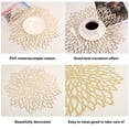 thumbnail image 6 of 6-Pack Gold PVC Placemats ,Reversible Hollow out Design Table Chargers for Dining Table Settings (15inch), 6 of 11