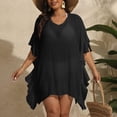 thumbnail image 4 of NOLDARES Women's Swim Cover Up Hoodie Short/ Sleeveless Jacket Lightweight Beach Cover Ups for Women(Black,2XL), 4 of 7