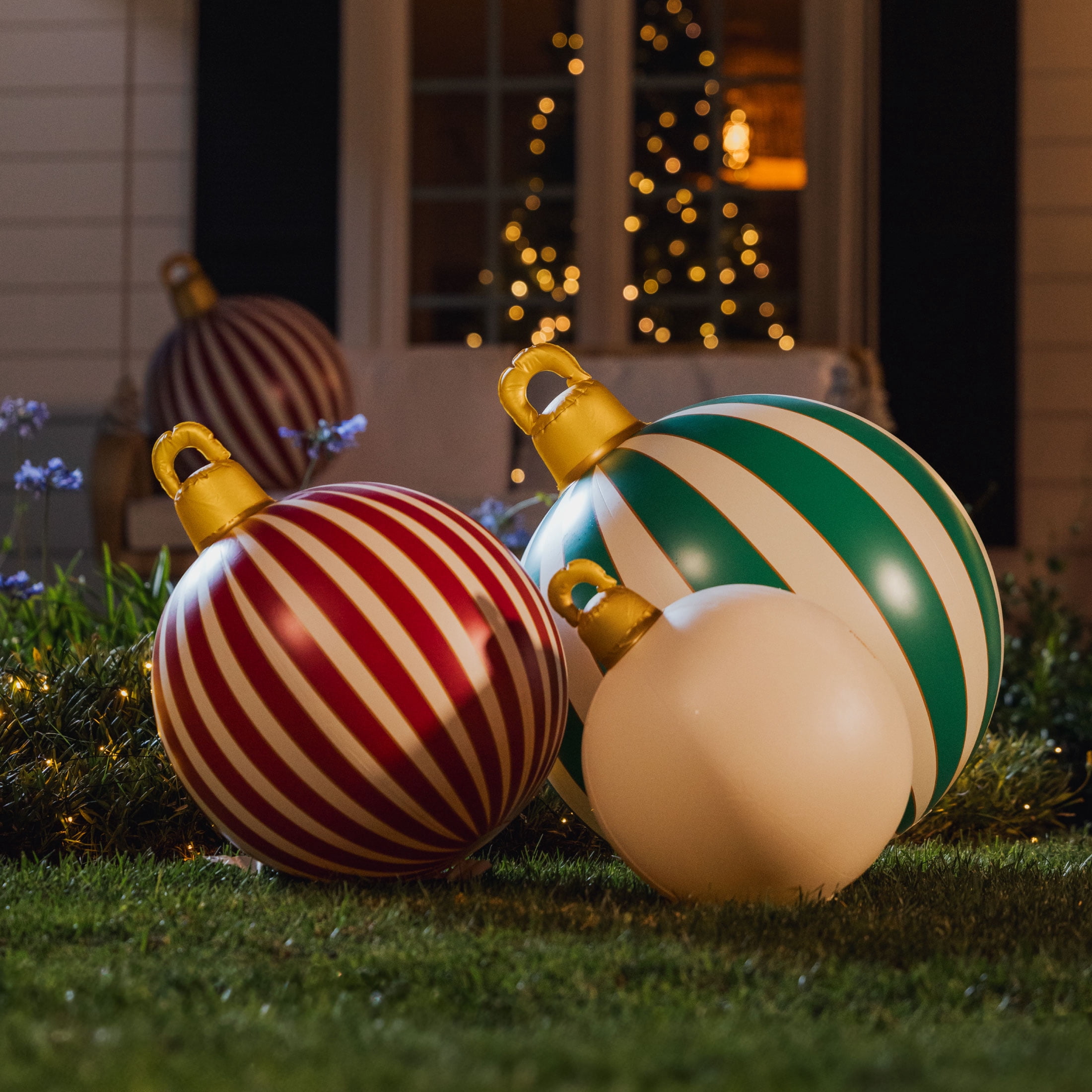Funboy 3 Stripe Ornament Set - Colorful Yard Inflatables for Holiday Decor