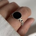 thumbnail image 2 of 925 anillos de plata esterlina para mujer pareja minimalista hecho a mano Simple Retro anillo de corazón negro joyería de fiesta regalo prevenir alergias, 2 of 2