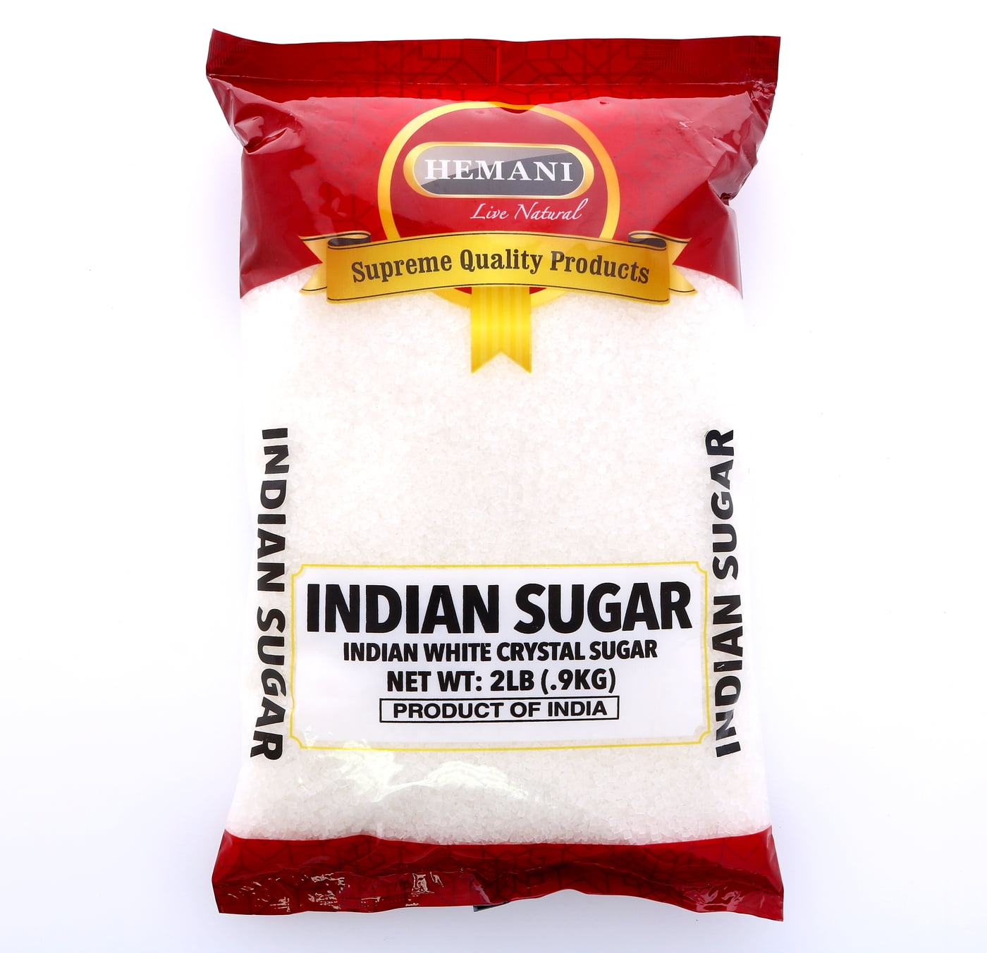 HEMANI Indian Desi Sugar - White Crystal Sugar - Cane Sugar - 2LB (32 oz) - All Natural - Gluten Friendly - No Colors - Vegan - Indian Origin