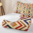 thumbnail image 4 of Castle Fairy Bohemian Layered Diamond Quilt King 3 Pieces,Tribal Chevron King Coverlet Set,Rust Olive Cream,1 Bedspread and 2 Pillowcases, 4 of 7