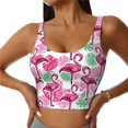 thumbnail image 1 of Balery Flamingo Sujetadores deportivos con espalda cruzada para mujer, acolchados, sin costuras, de alto impacto, ideales para yoga, gimnasio, entrenamiento y fitness.-Small, 1 of 8