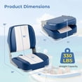 thumbnail image 3 of Costway 2-Pack Folding Boat Seats with Thick Sponge Padding Fixing Bolts Hinges Blue, 3 of 10