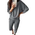 thumbnail image 1 of Conjunto Deportivo PRETTYGARDEN Mujer 2 Piezas Canalé Gris XL, 1 of 8