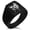 Black, variant on Stainless Steel Hades Greek God of Underworld Needle Stripe Pattern Biker Style Polished Ring