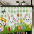 thumbnail image 5 of Easter Bunny Rod Pocket Curtain Valance, Spring Easter Eggs Floral Sage Green Plaid Farmhouse Window Valance for Living Room, Bedroom, Kitchen 54"W x 18"L, 5 of 9