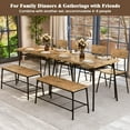 thumbnail image 5 of Gymax Dining Table Set for 4 Dining Room Kitchen Table w/ Bench 2 Chairs 4-Piece Set, 5 of 10