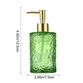 thumbnail image 4 of Lekihaqq Glass Soap Dispenser Bottle Thickened Hammered Texture Leakproof Pump Reusable Hand Soap Shampoo Lotion Container For Bathroom Kitchen Hotel Mint Green Clear Amber Pump Style Home Use, 4 of 7