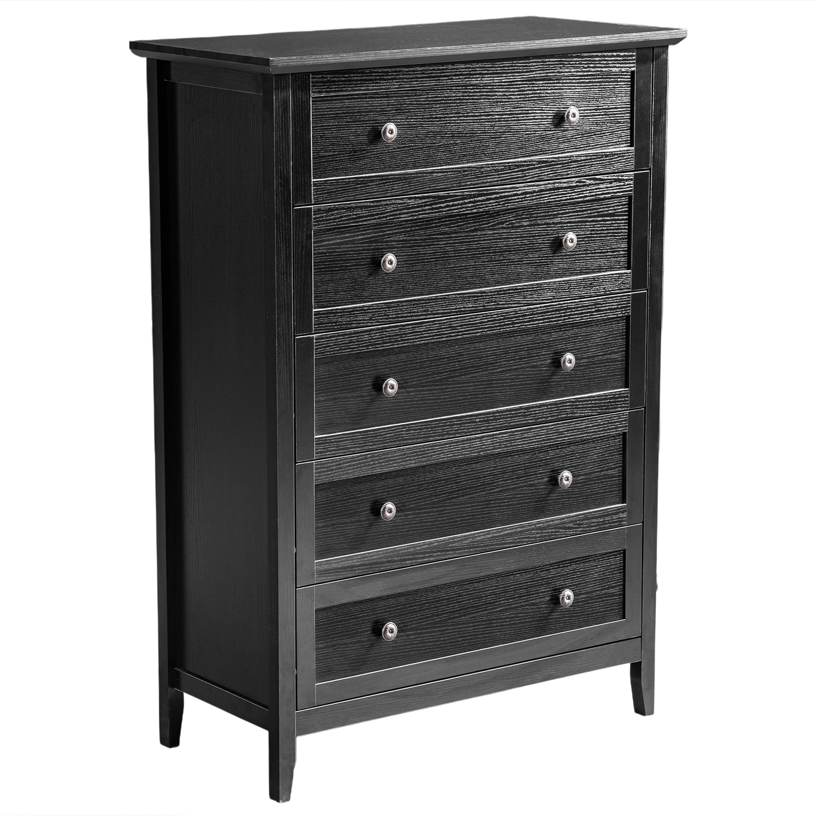 Five Drawers Cabinet, Double Handles P2 Particleboard + MDF Melamine 80*40*115cm Framed