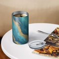 thumbnail image 3 of 20oz Coffee Tumblers Teal Marble Gold Wave Pattern Stainless Steel Vacuum Insulated Travel Tumbler Coffee Cups Mug with Lid and Straw with Cleaning Brush for Cold & Hot Drinks, 3 of 5