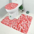 thumbnail image 2 of Red Pink Camo Classic Shapes Pattern Bathroom Rugs Sets 3 Piece,Toilet Cover Set,Absorbent Non Slip Bathroom Mats Sets with U-Shaped Contour Rug Toilet Rug Set, 2 of 5