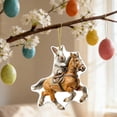thumbnail image 6 of Tyidzon Easter Bunny Ornaments Easter Car Hanging Ornament Retro Bunny Horse Easter 2D Acrylic Hanging Accessories Cute Cartoon Easter Flat Acrylic Car Pendant, 6 of 8