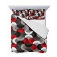 thumbnail image 7 of Quilts Twin-XL Size Bedding Set, Red Grey Abstract Lightweight Quilted Comforter, Modern Geometric Ombre Artwork Soft Reversible Bedspread Coverlet with Pillow Covers for All Season, 68" x 98", 7 of 7