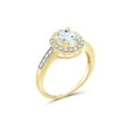 thumbnail image 4 of JewelersClub Aquamarine Ring Birthstone Jewelry – 1.15 Carat Aquamarine 14K Gold Plated Silver Ring Jewelry with White Diamond Accent – Gemstone Rings with Hypoallergenic 14K Gold Plated Silver Band, 4 of 4