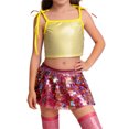 thumbnail image 4 of KKBOTIVE Girls Sequin Crop Tees Fashion Sparkle Shimmer Tshirts Casual Glitter Short Sleeve Shirts Kids Holiday Party Clothes ( Gold Size: 12-13 Years ), 4 of 4