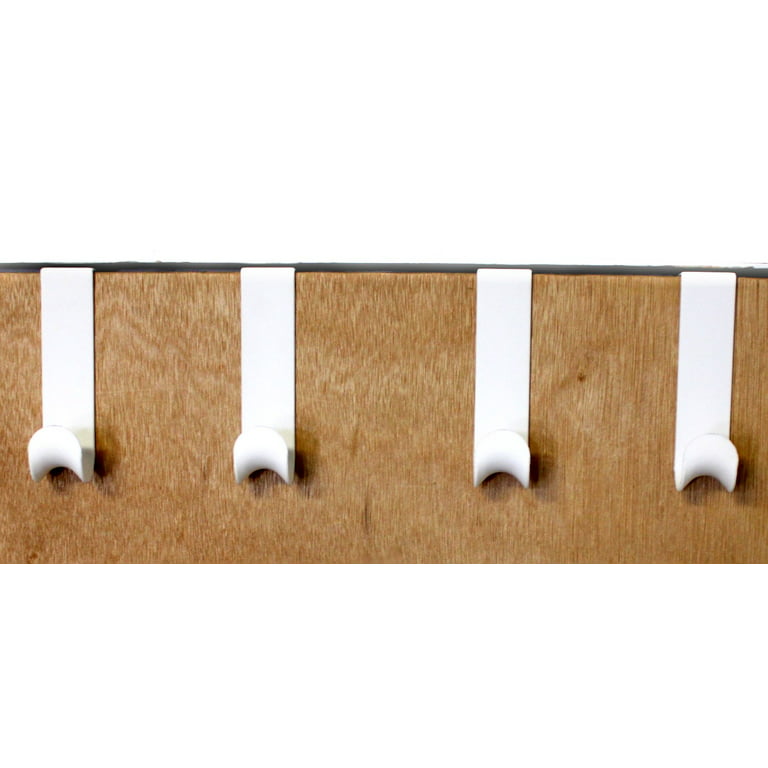 Dependable Industries Over-The-Door Hanger Hook Set – 4-Pack of 4.5 in.,  Plastic Over-The-Door Hangers & White Over-The-Door Hooks – Over-Door Hooks  for Hanging Clothes & Towels 