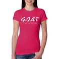 thumbnail image 1 of Wild Bobby, Goat God Over All Things Inspirational/Christian Women Slim Fit Junior Tee, Raspberry, Small, 1 of 6